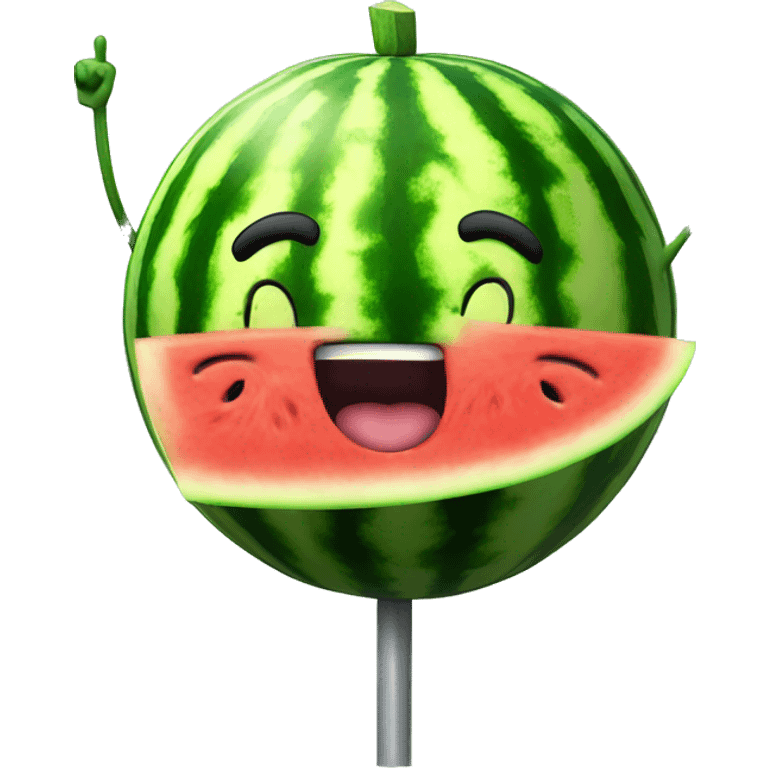 Watermelon giving the thumbs up while dancing on a pole emoji