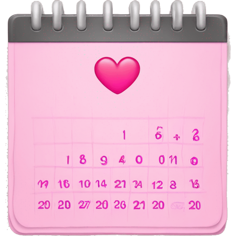 Pink Calendar with a heart a big 30 on it  emoji