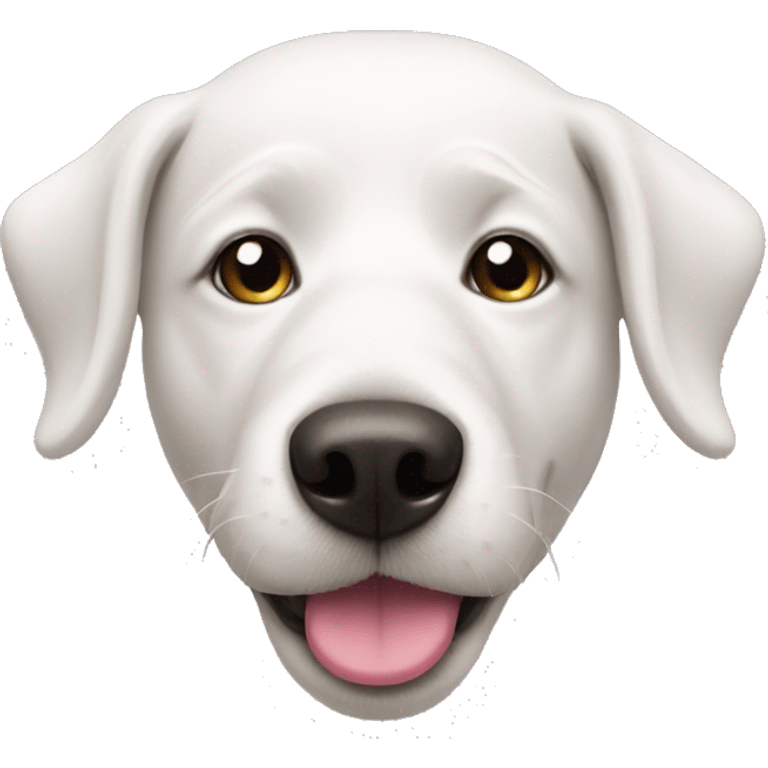 white dog with pink nose emoji