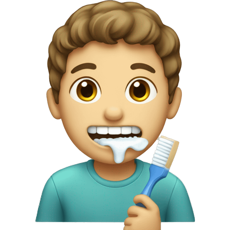 boy brushing tooth emoji