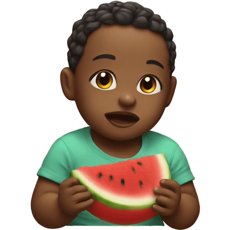  baby eating watermelon emoji