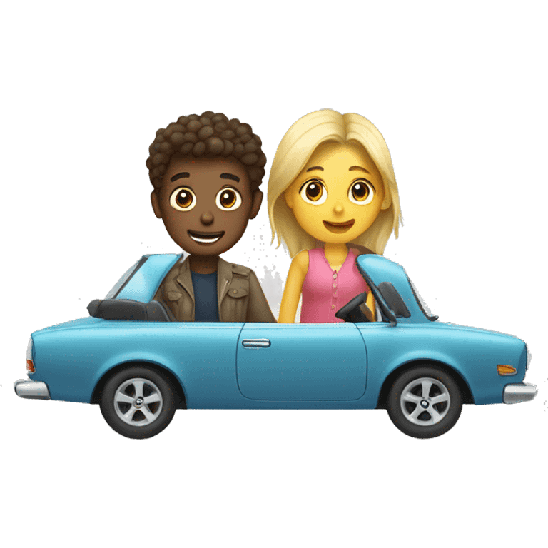 boy and girl in the car emoji