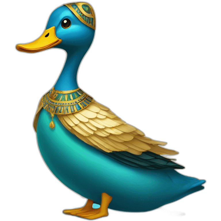 Duck dress like an egyptian emoji