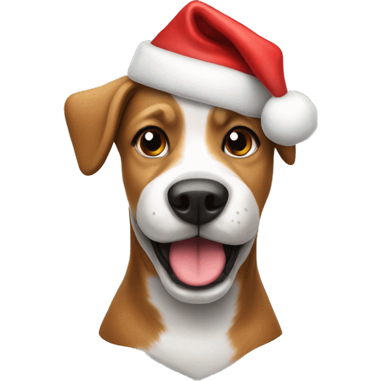 Dog with Christmas hat emoji