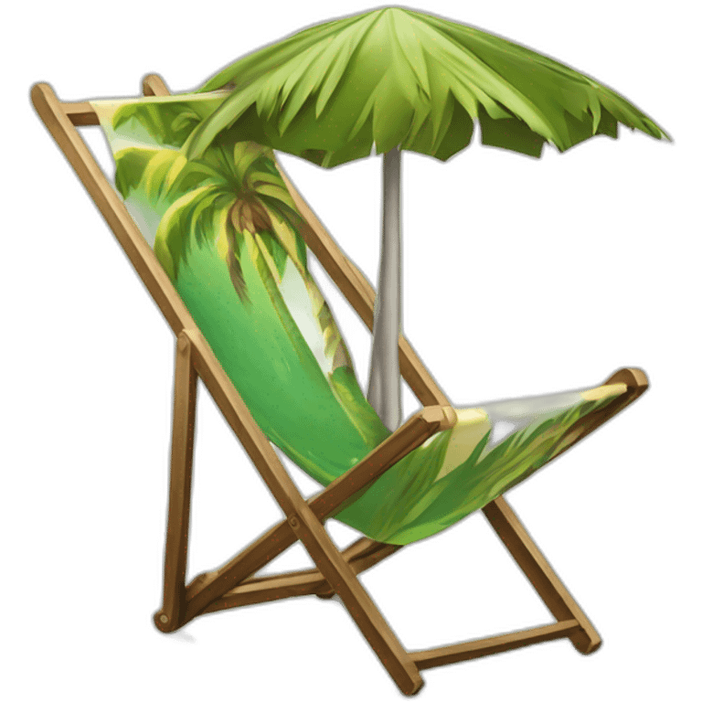 Palm tree coconut tree deckchair cocktail emoji