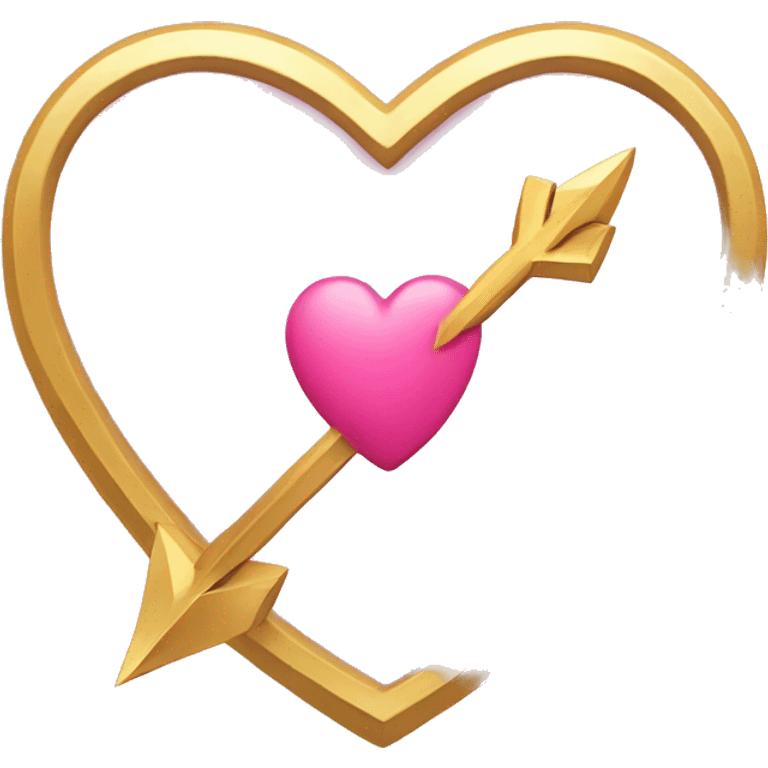 gold arrow going through pink heart emoji