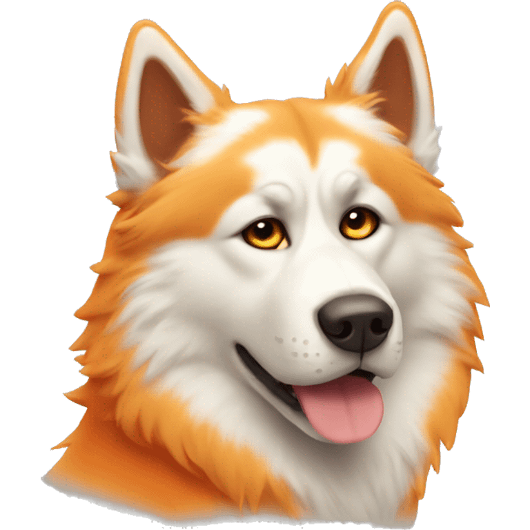 Lazy Orange fluffy husky  emoji