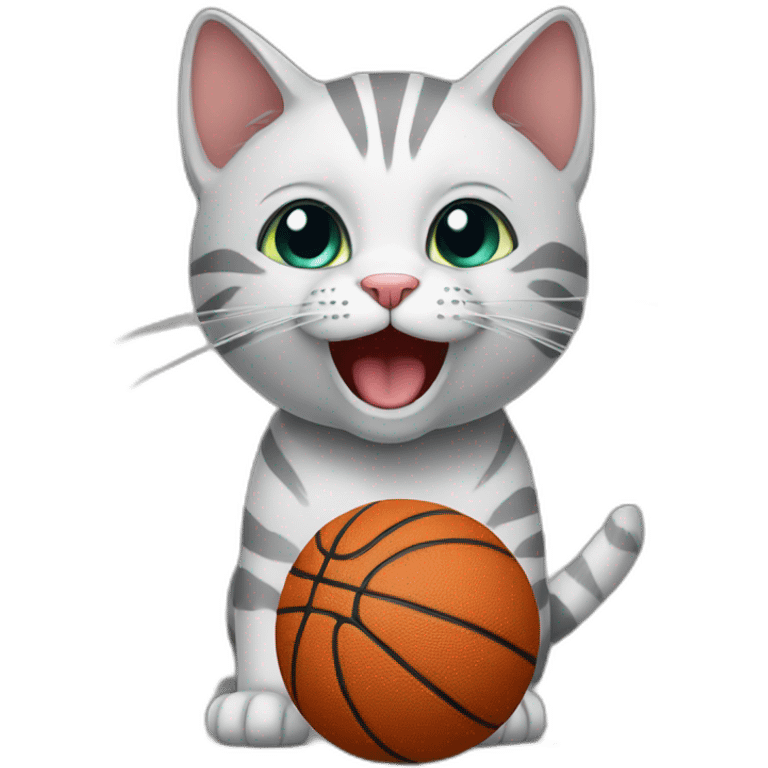 Cat play basketball emoji