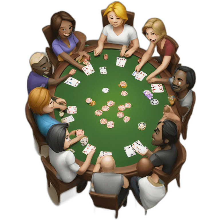 8 people play poker emoji