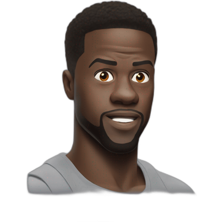 actor kevin hart smug face wearing tee emoji