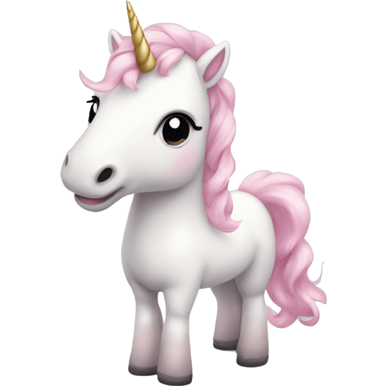 unicorn with a light pink bow emoji