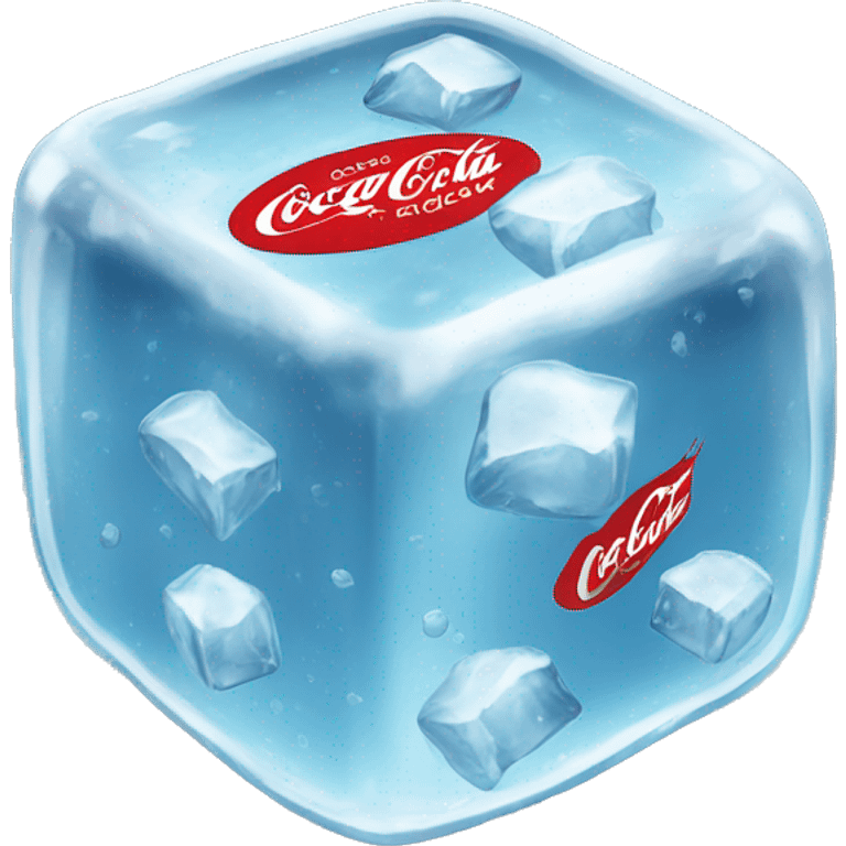 ice cubes in a coca-cola emoji