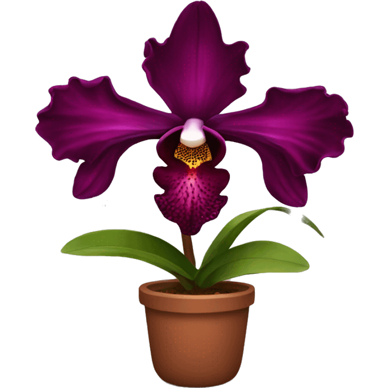 Dark red orchid emoji