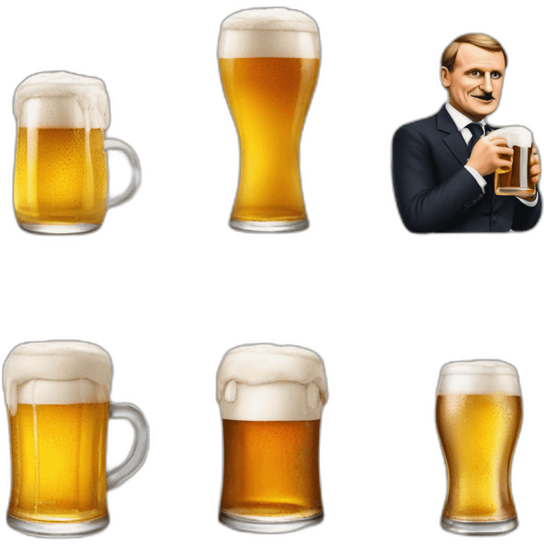 Le président macron, Vladimir poutine, Hitler boive une bière emoji