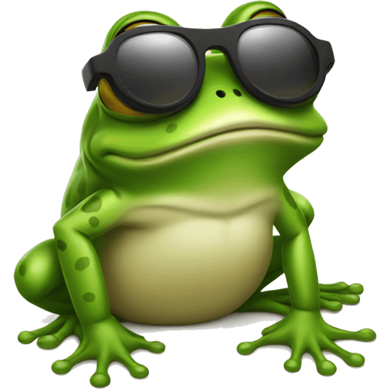 Frog with sunglasses  emoji