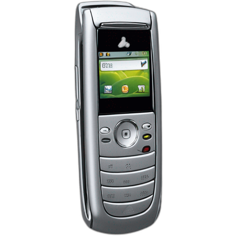 highly detailed closed silver Motorola Razr V3 2004, showcasing the iconic sleek clamshell design at a three-quarter angle emoji