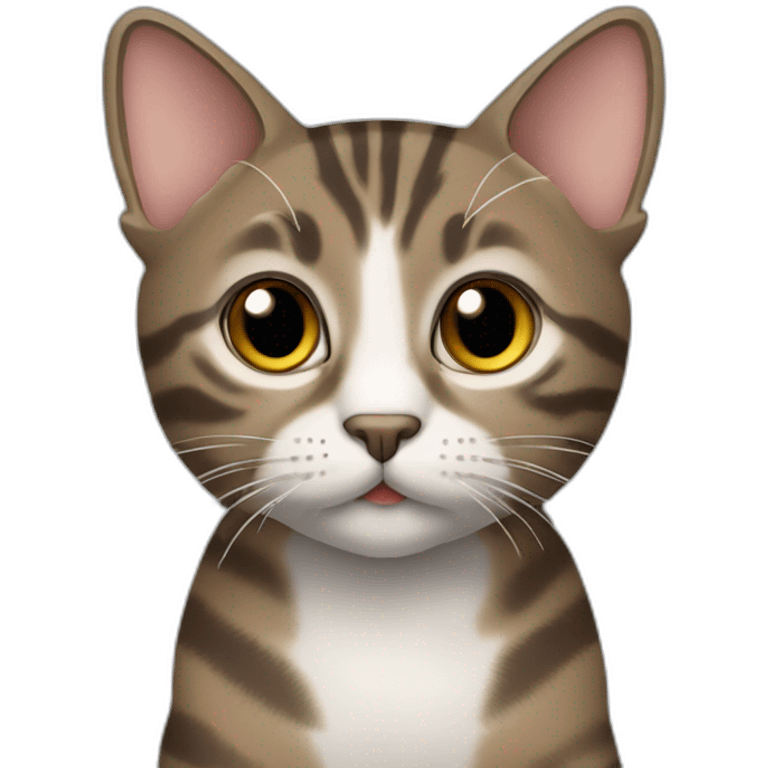 brown and gray tabby cat emoji