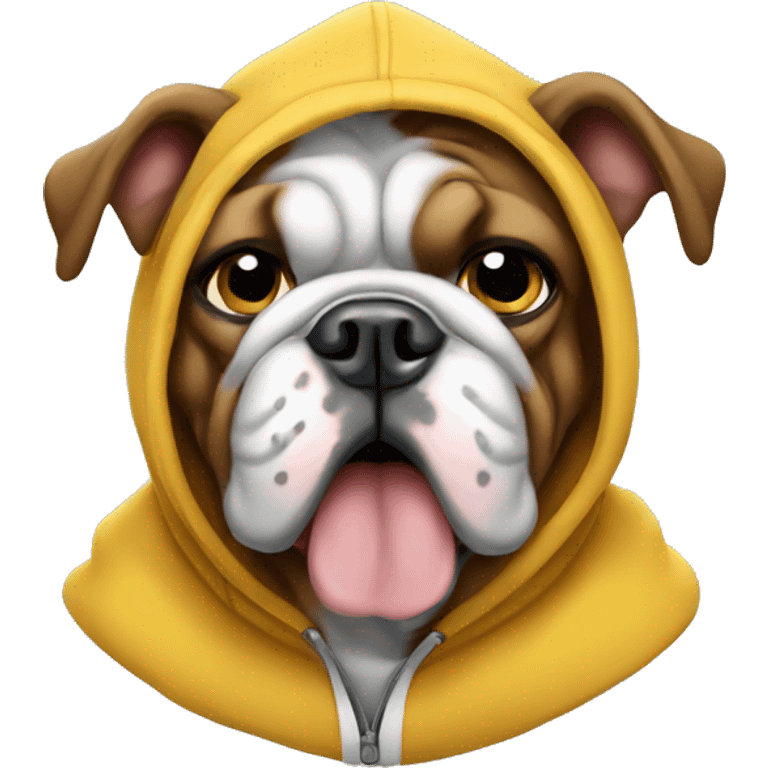 Bulldog wearing hoodie emoji