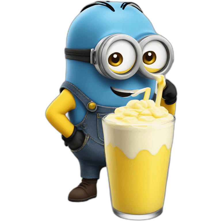 Minion drinking banana milkshake emoji