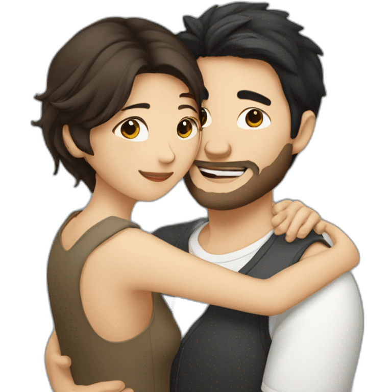 scruffy-brunette-white-man-hugging-asian-woman emoji