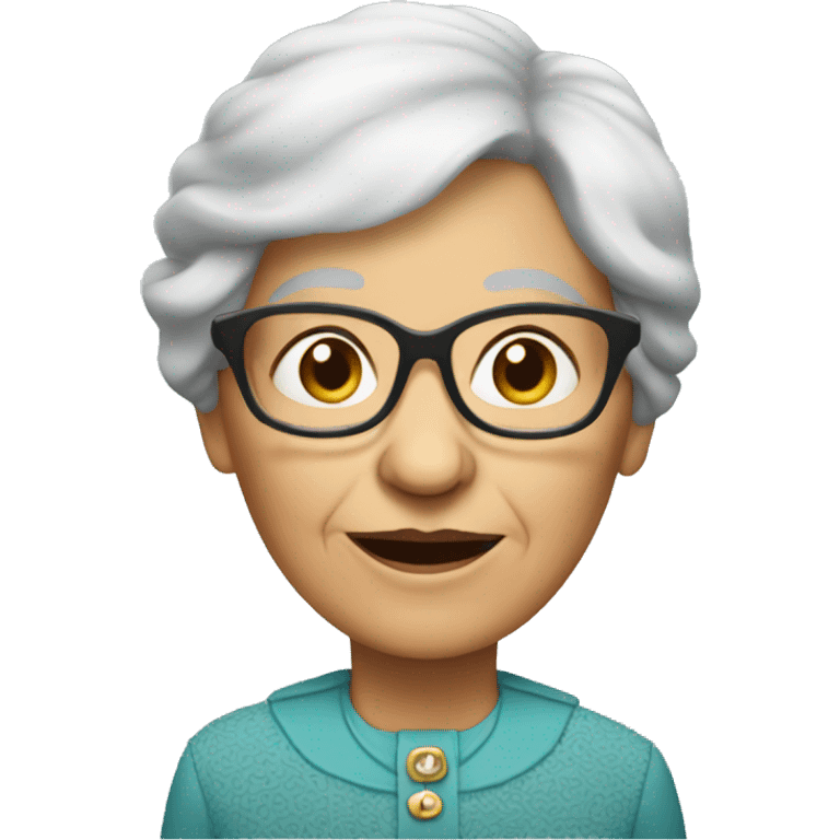 old-woman with glasses in dress emoji