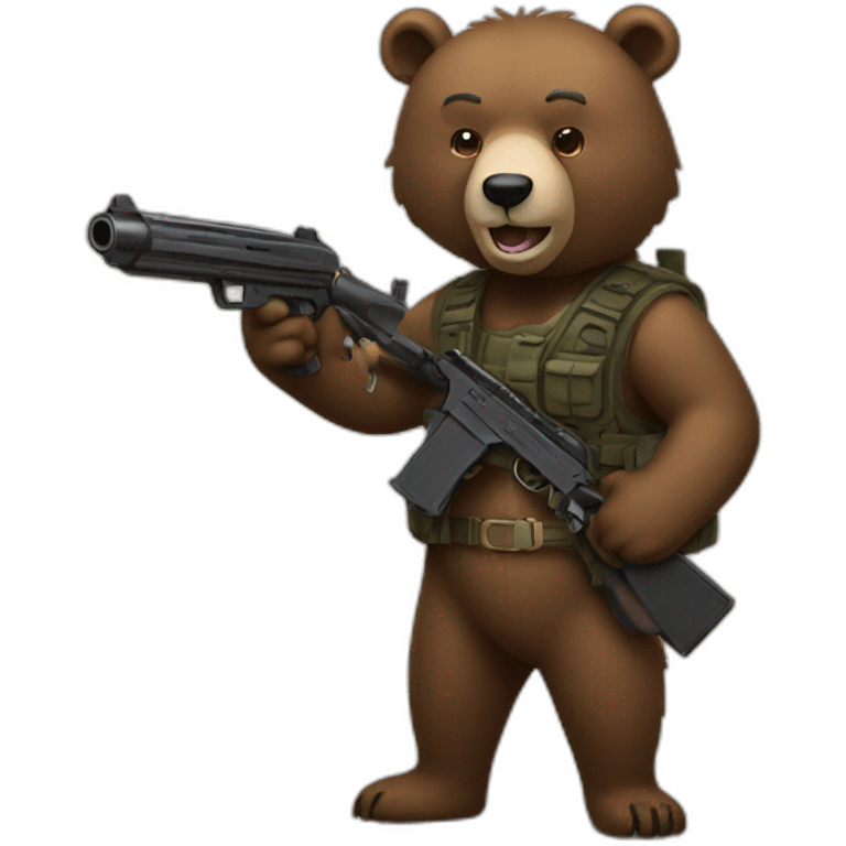 Bear holding a gun emoji