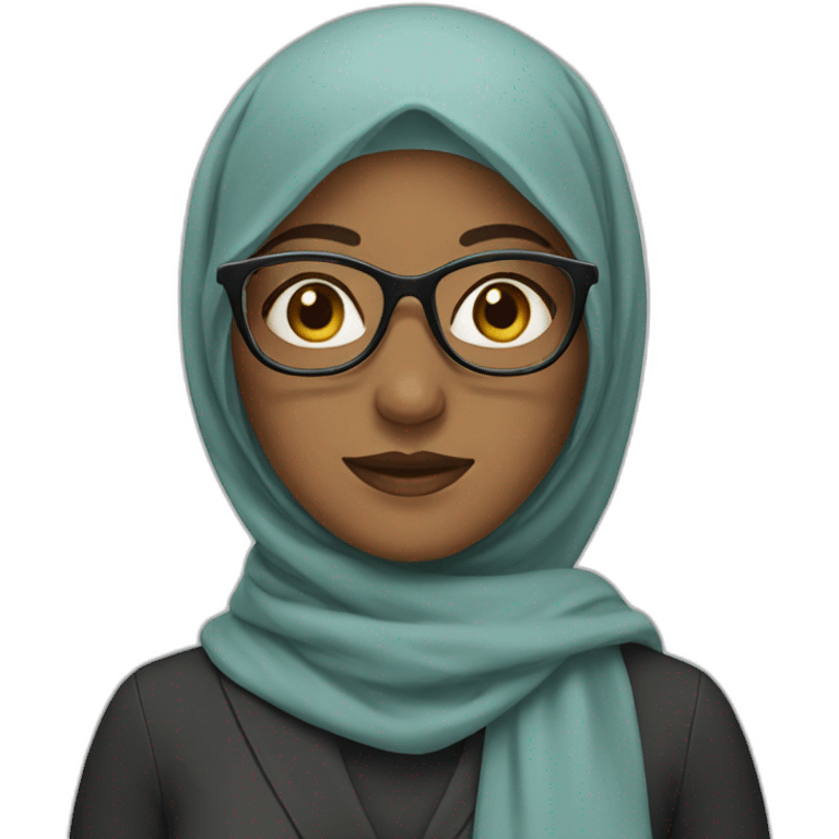 Woman with hijab wearing glasses  emoji