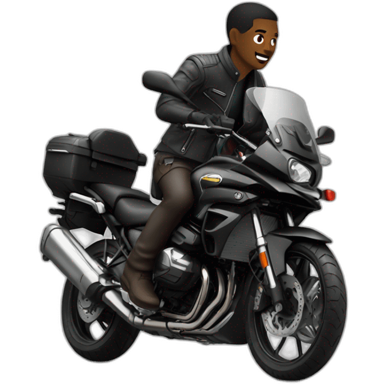 Black men on a GS 1250 emoji