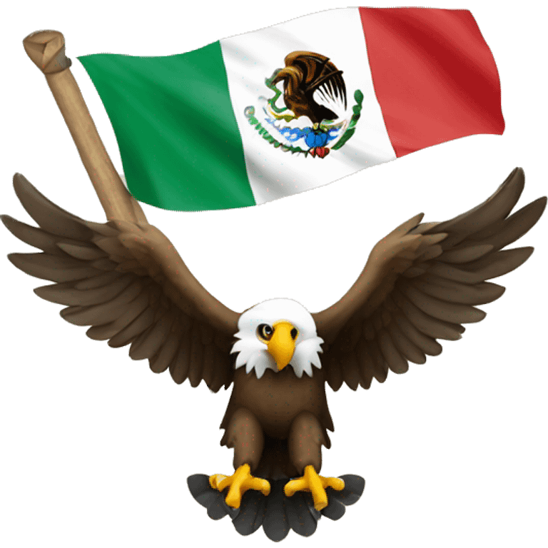 Eagle with Mexican flag  emoji