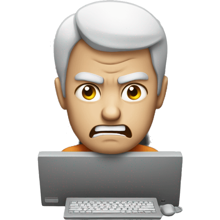 angry guy at computer emoji