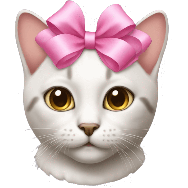 cat with a pink bow on the head emoji