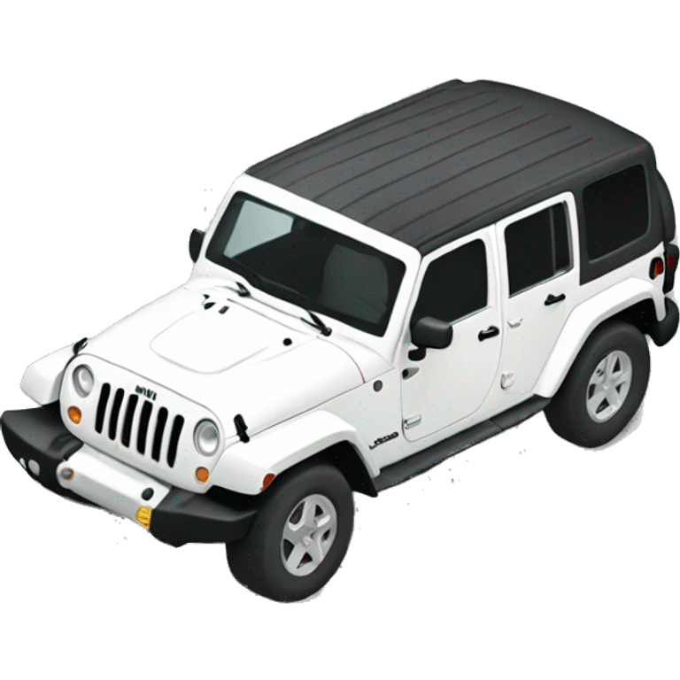 white jeep wrangler single car emoji