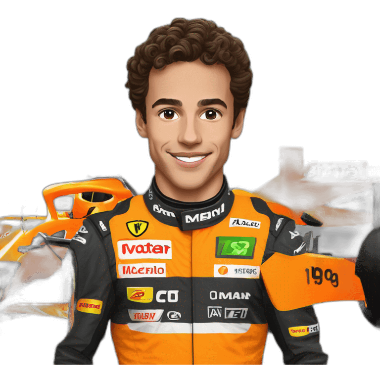 Lando Norris with Orange mclaren emoji