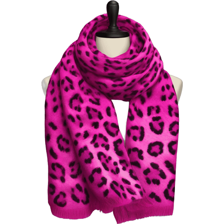 Realistic fuschia leopard print pattern winter scout scarf. emoji