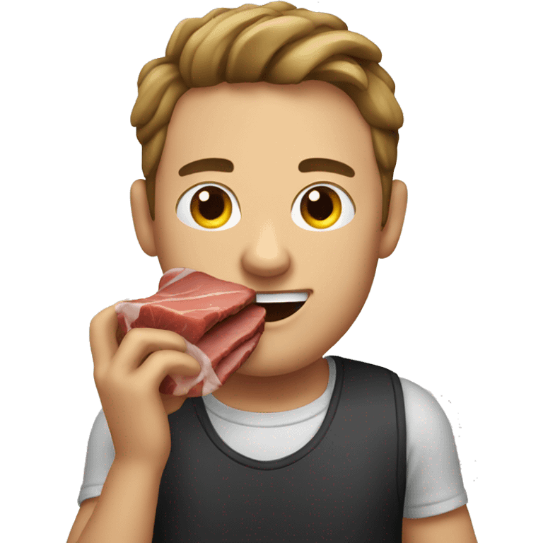 Guy eating meat emoji