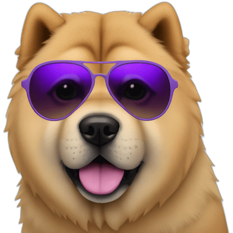 chow chow sunglasses full body purple tongue emoji