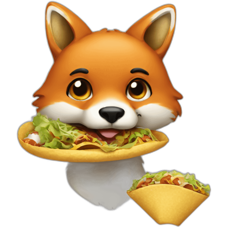 A fox eating tacos  emoji