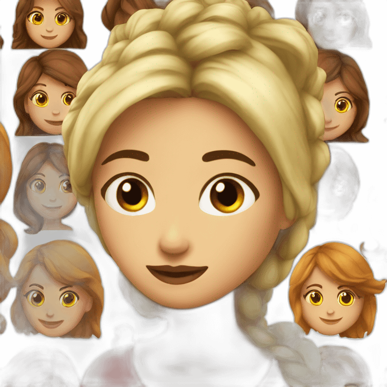 Mujer blanca cabello rojo y crespo emoji