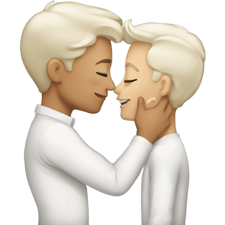 Gay kiss older white younger white emoji