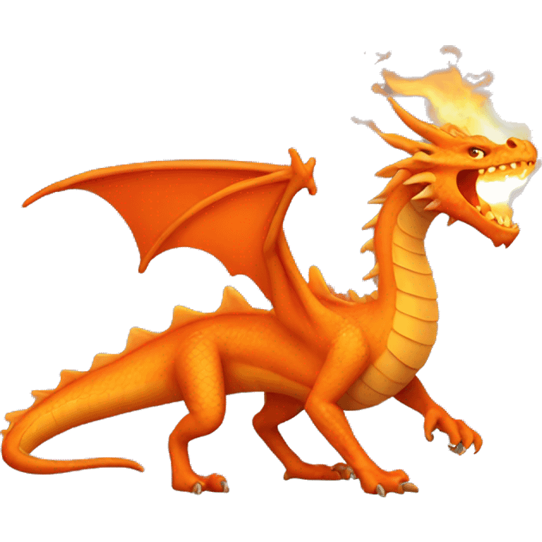 orange dragon with fire emoji