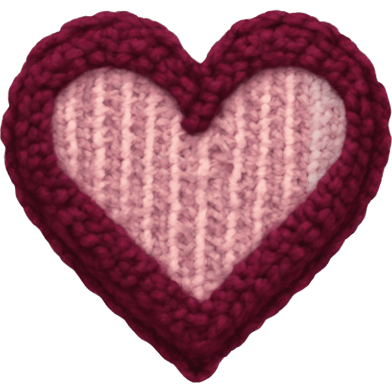 knit maroon heart emoji