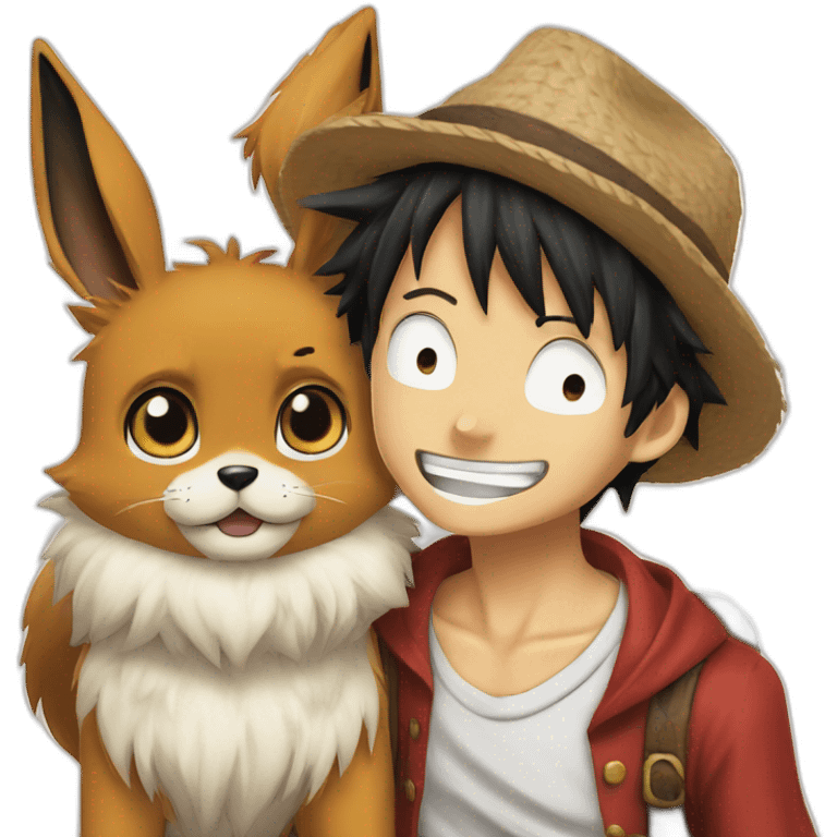 Luffy and Eevee emoji