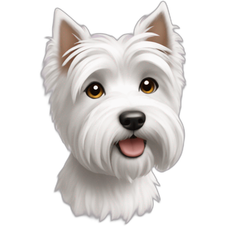 Westie with brunette  emoji