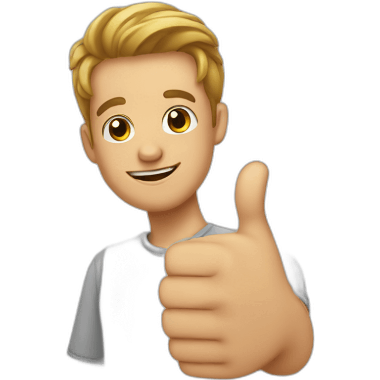 cute guy with thumbs up emoji