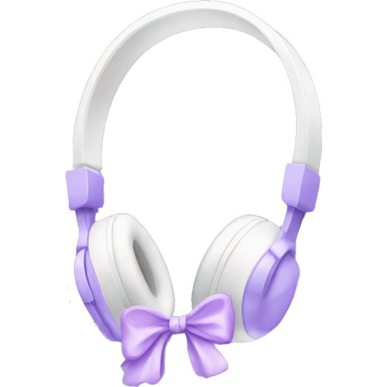 white headphones with lavender bow emoji