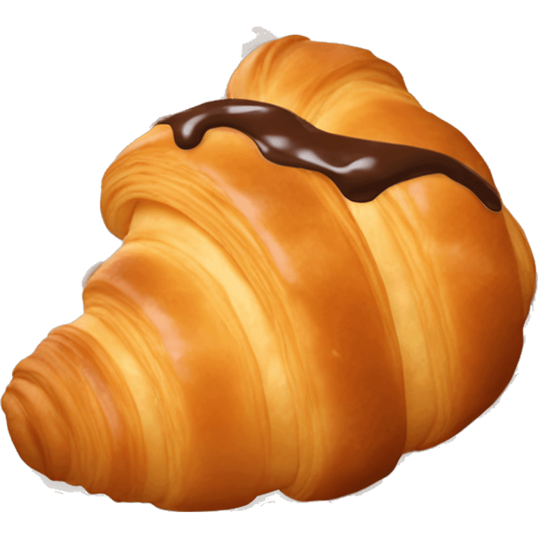 Croissant with chocolate on it  emoji