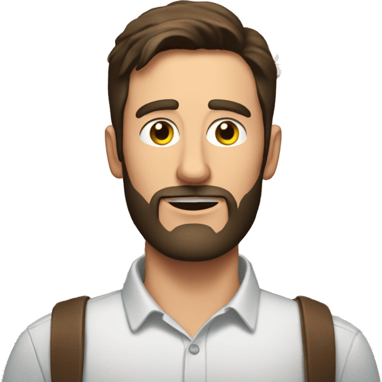 Brunette man with beard has a lot of bacon around  emoji