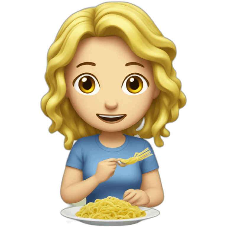 Fiona eating pastas emoji