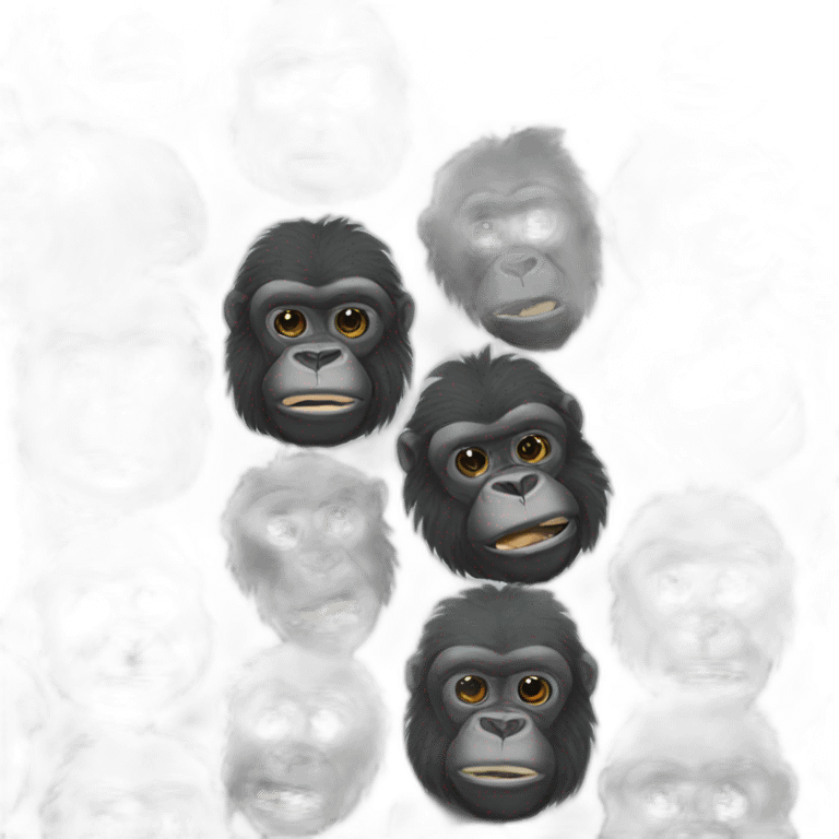 talking gorilla black emoji