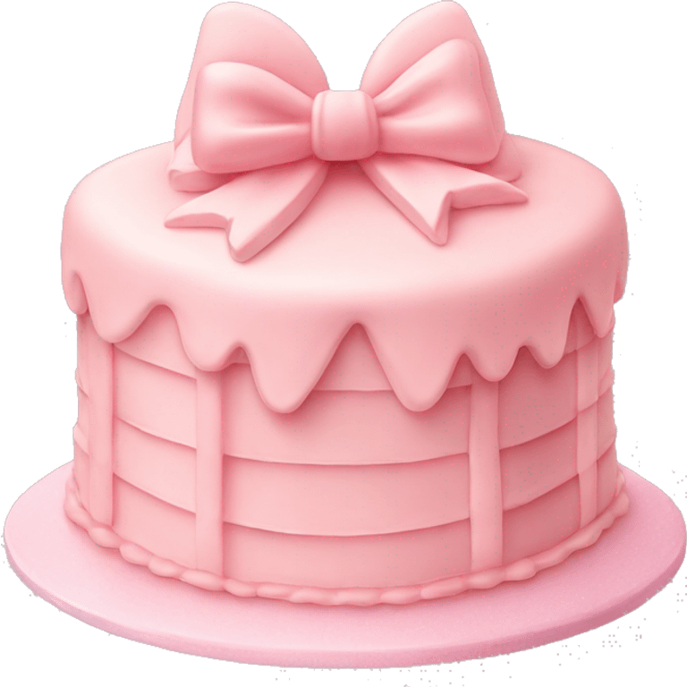 Light pink cake with bows and vintage frosting design  emoji